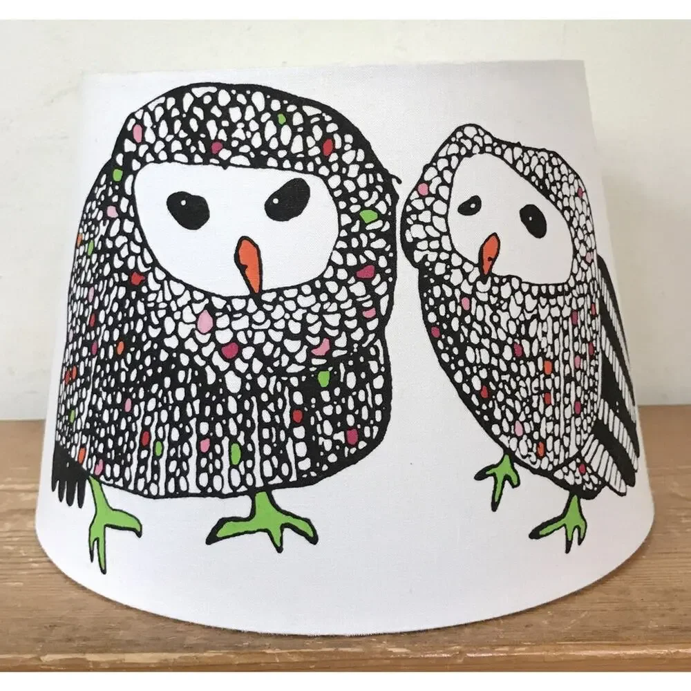 IKEA Gulort Owls Owl Drawing RARE Discontinued Retired Lamp Shade 9.5